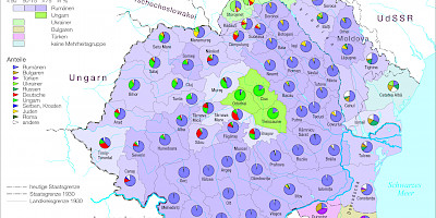 Karte: Rumänien in der Zwischenkriegszeit