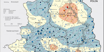 Karte: Ostdeutschland: Bevölkerungsentwicklung 2000–2006