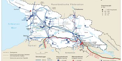 Karte: Georgien: Energieinfrastruktur