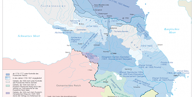 Karte: Expansion des Russischen Reiches 1774-1829